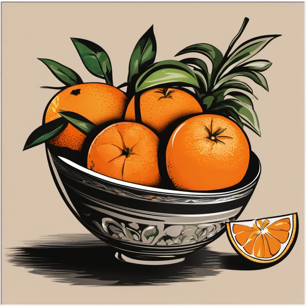 Orange clipart - orange in a fruit bowl  clipart