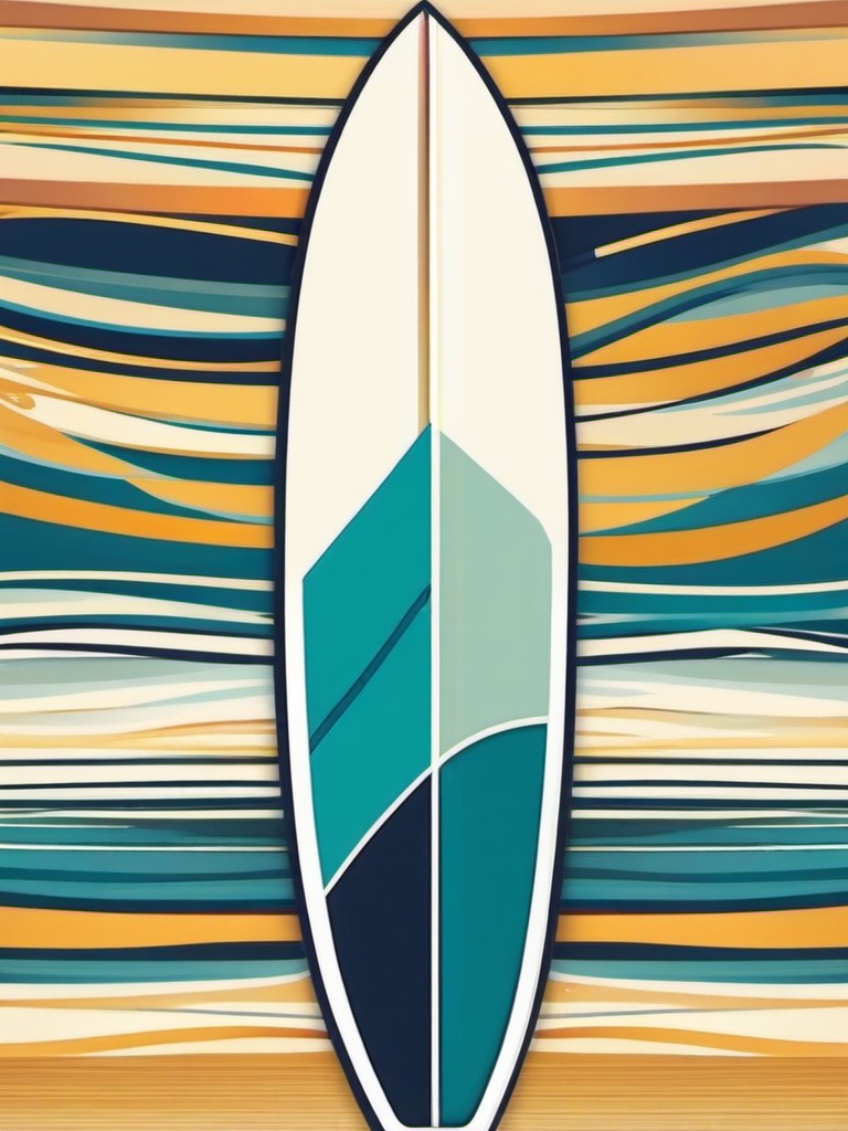 Surfboard and Waves clipart - Surfboard and rolling waves, ,vector color clipart,minimal