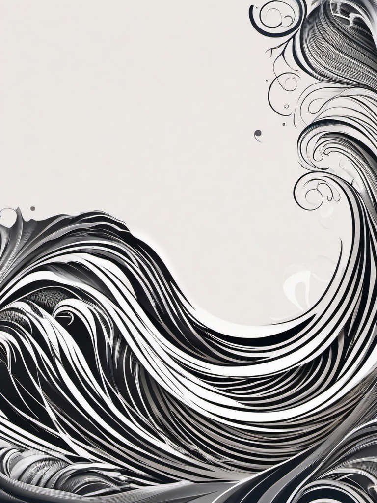 Abstract Wave Tattoo - An artistic and abstract representation of waves, allowing for interpretation and creativity.  simple tattoo design