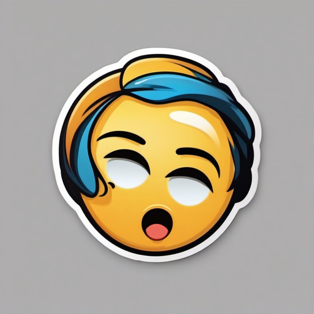 Emoji crying face sticker- Expressive and emotional, , sticker vector art, minimalist design