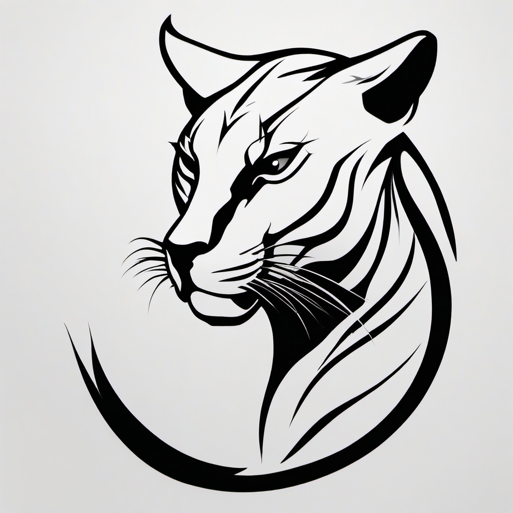 Anbu panther tattoo. Stealth and grace inked.  color tattoo minimalist white background