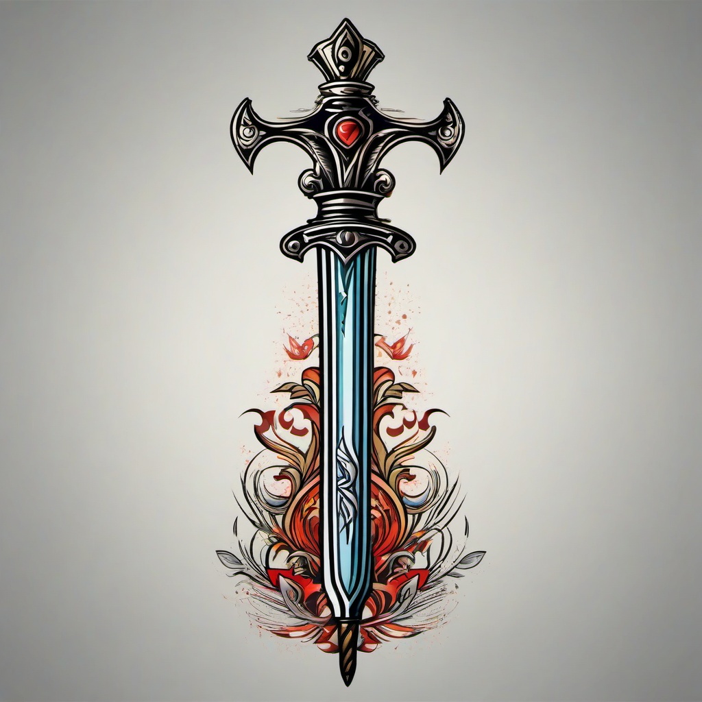 sword of truth tattoo  simple vector color tattoo