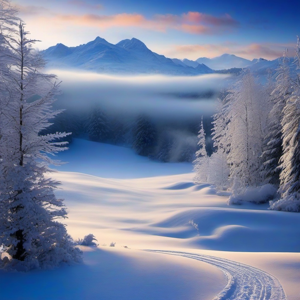 Winter background wallpaper - free snow scene background  