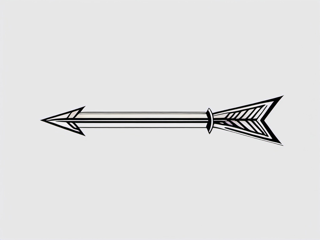 Arrow Tattoo - A sleek arrow tattoo pointing forward  few color tattoo design, simple line art, design clean white background