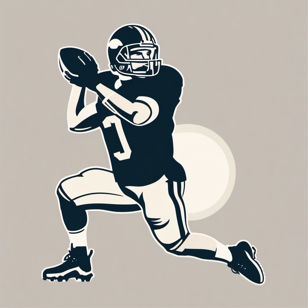 Football Quarterback Pass Clipart - A football quarterback passing the ball.  color vector clipart, minimal style