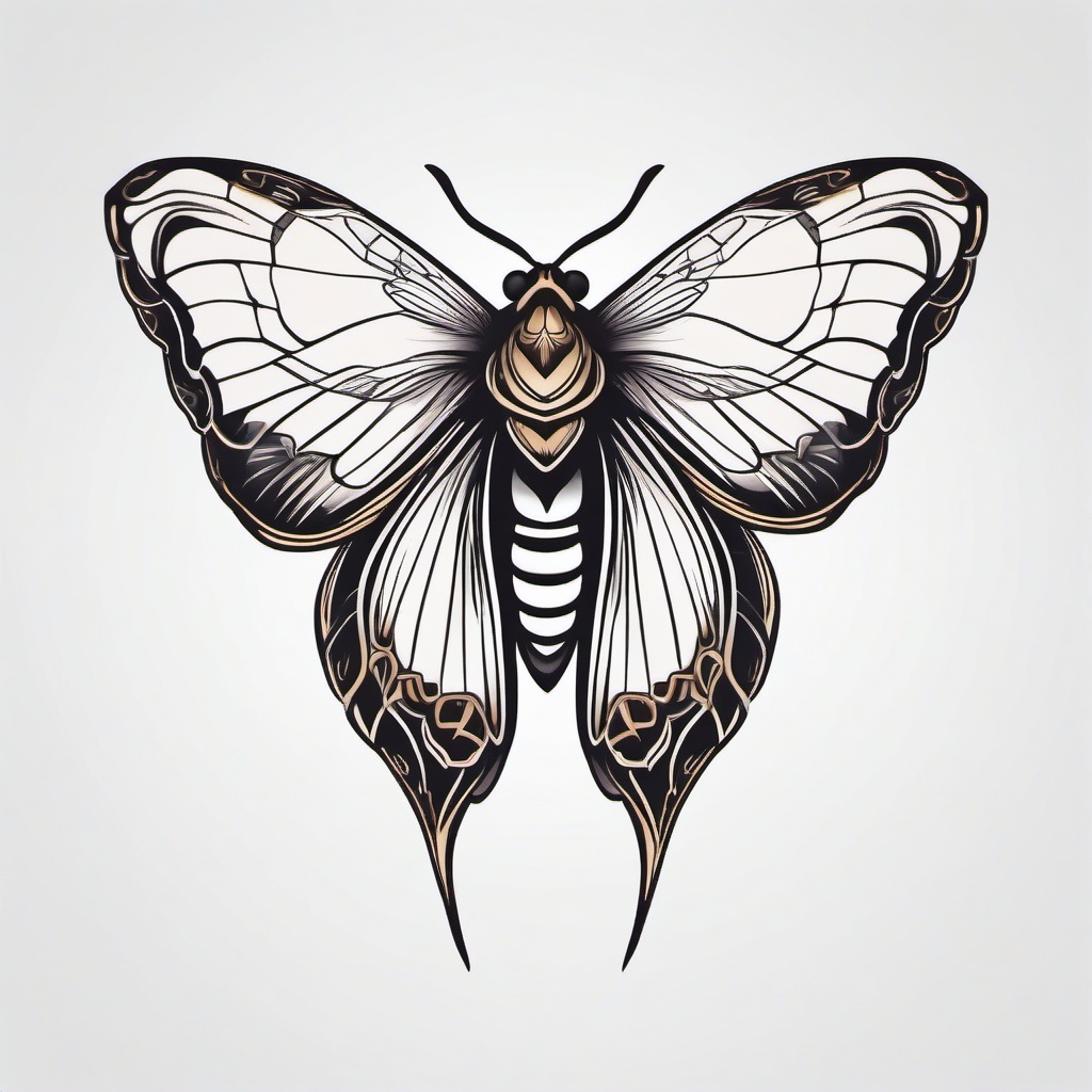 Moth Simple Tattoo - Embrace simplicity with a straightforward and minimalist moth tattoo design for a clean and refined appearance.  simple vector color tattoo, minimal, white background