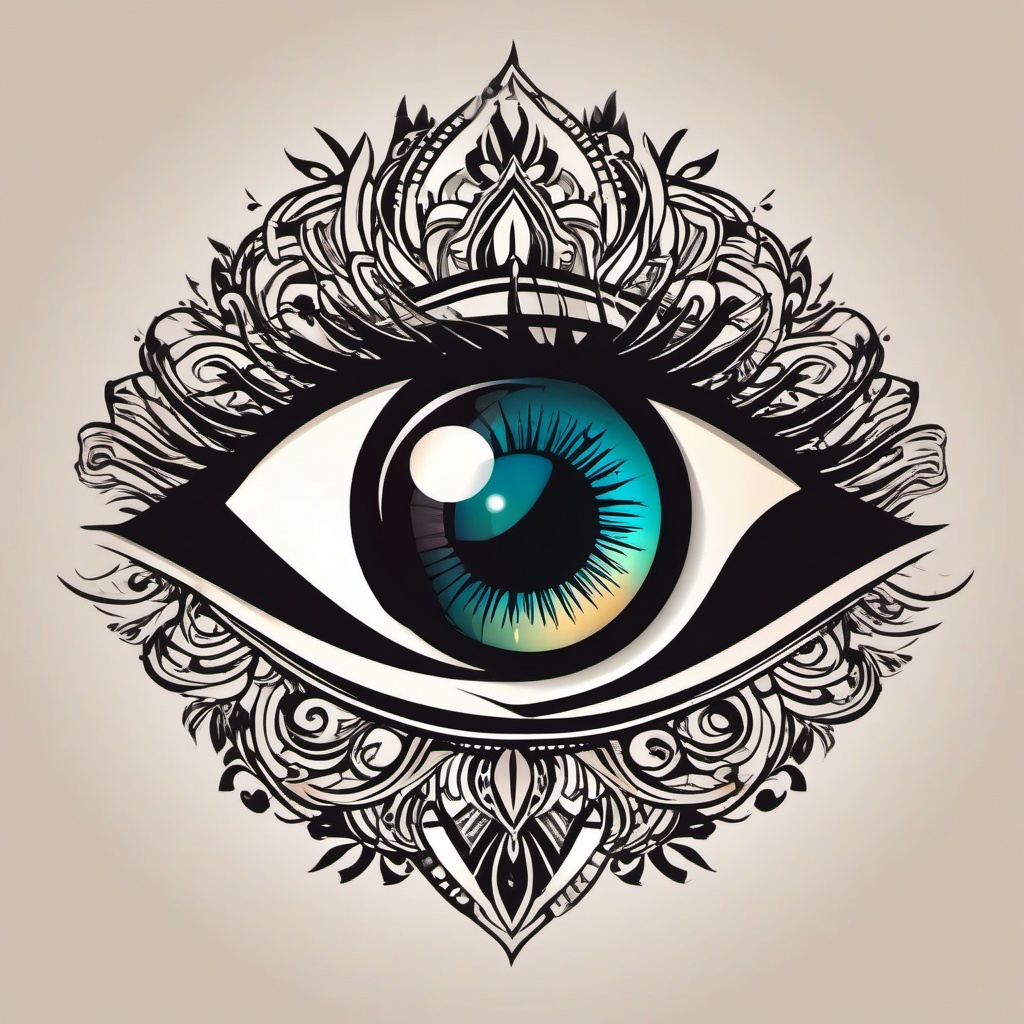 eye on palm tattoo  simple vector color tattoo