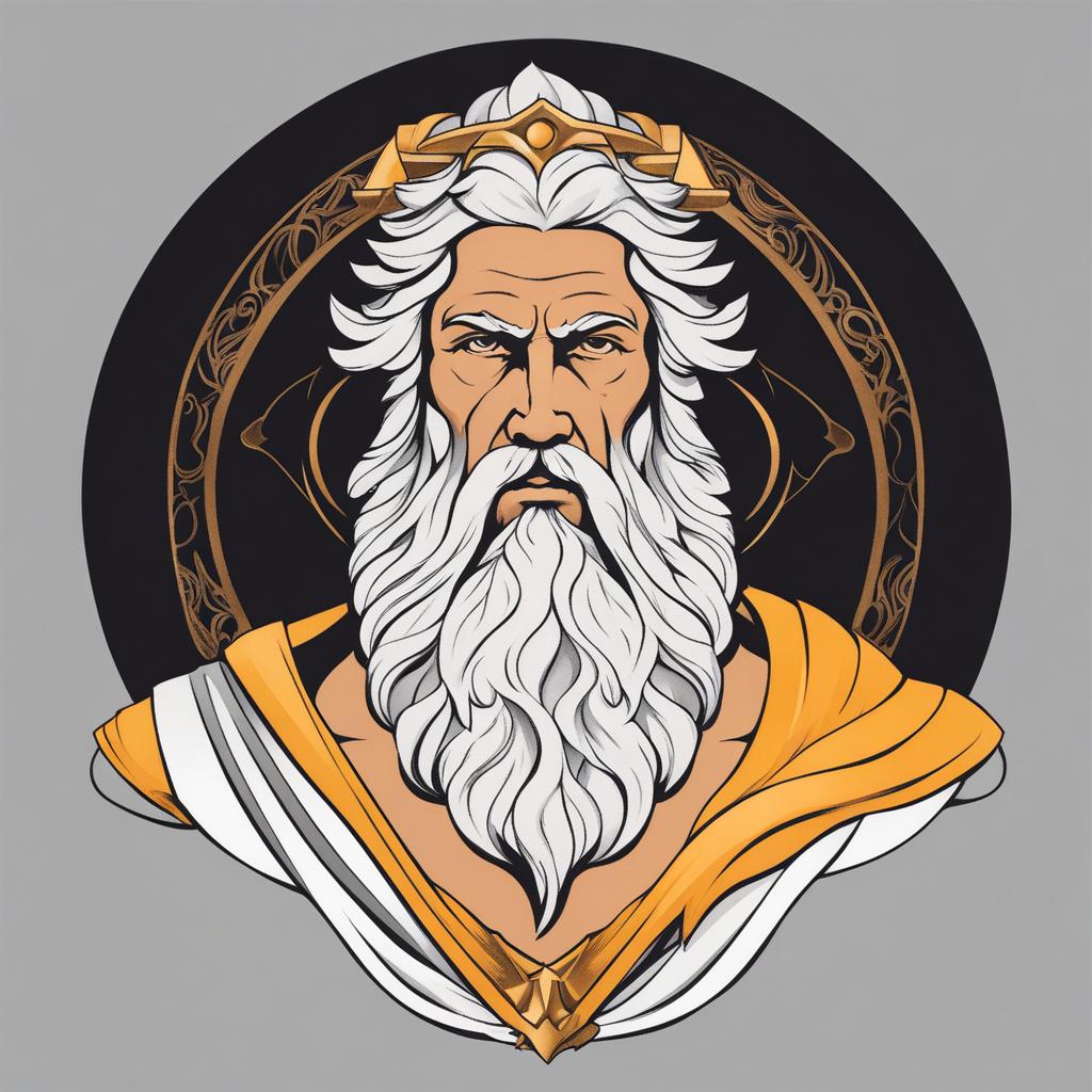 zeus tattoo minimalist color design 