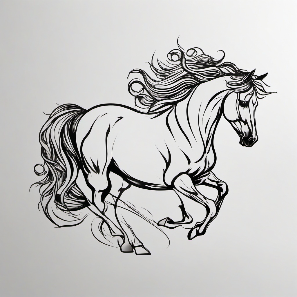 greek horse tattoo  simple tattoo,minimalist,white background