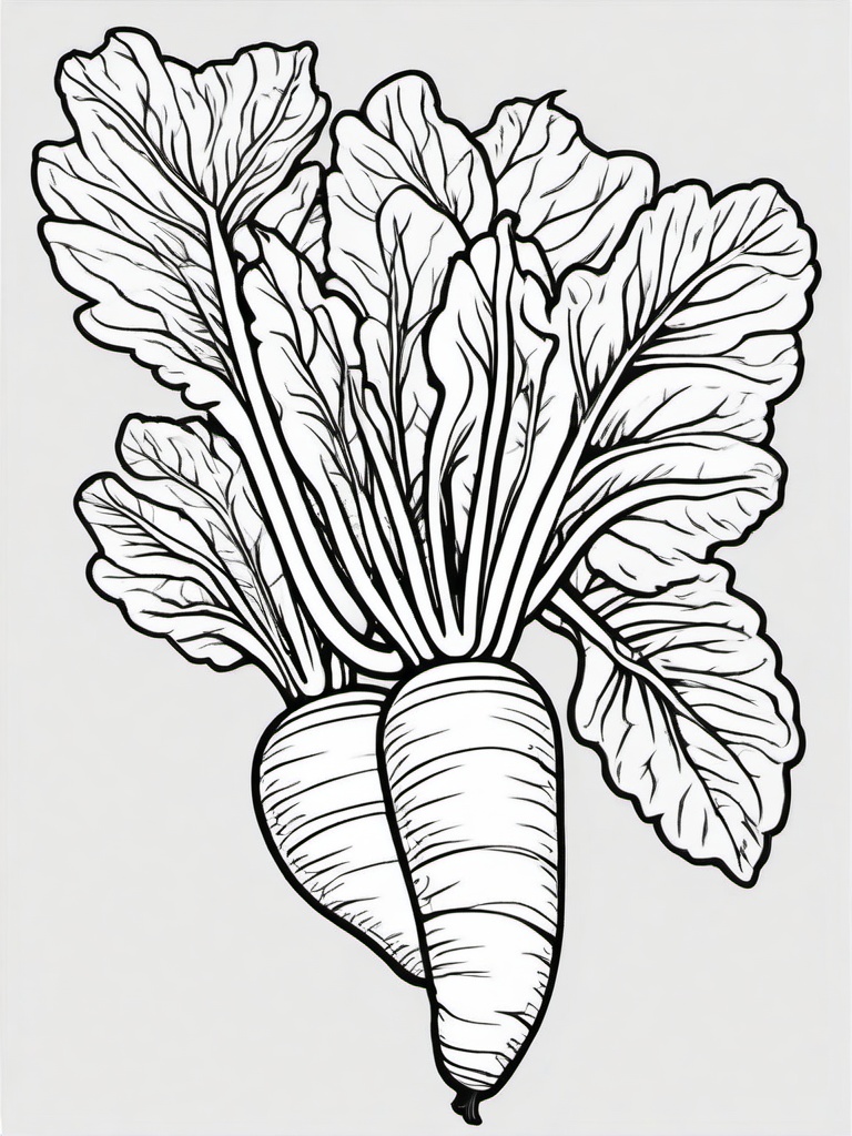 Vegetable Coloring Pages - Parsnip with leafy top  simple coloring pages