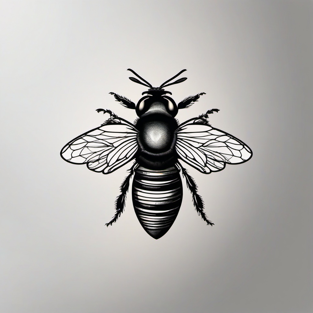 minimal bee tattoo  vector tattoo design