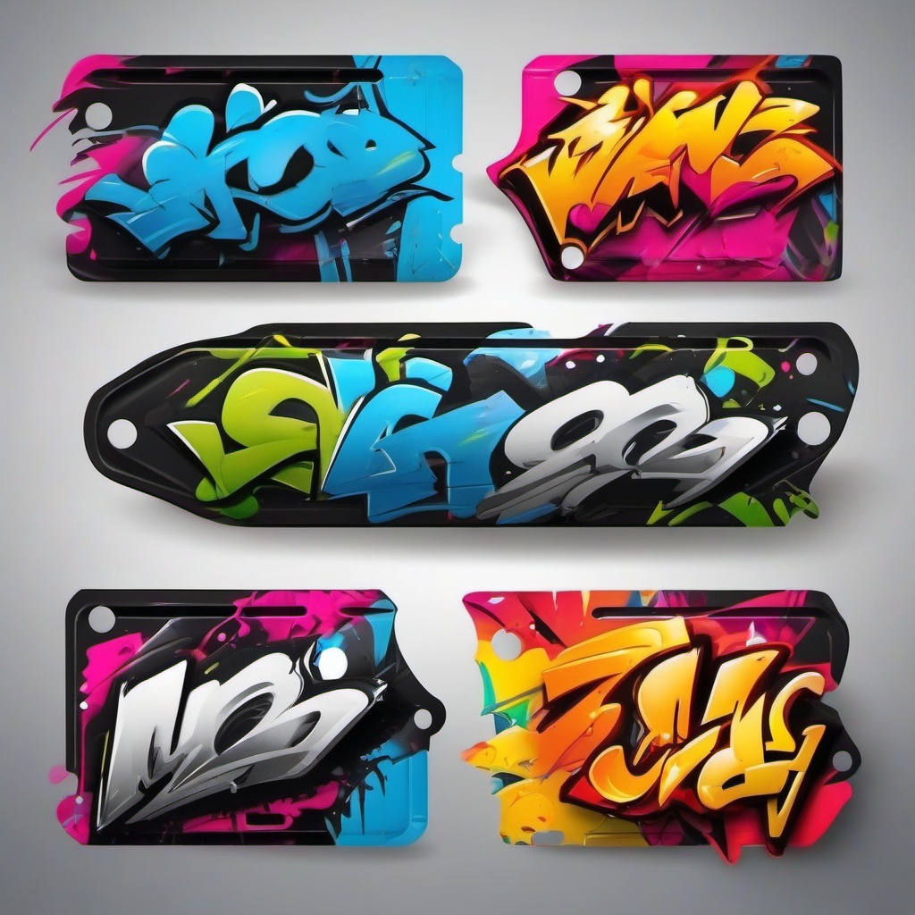 Graffiti tags in a wild, spontaneous display of creativity top view, product photoshoot realistic background, hyper detail, high resolution