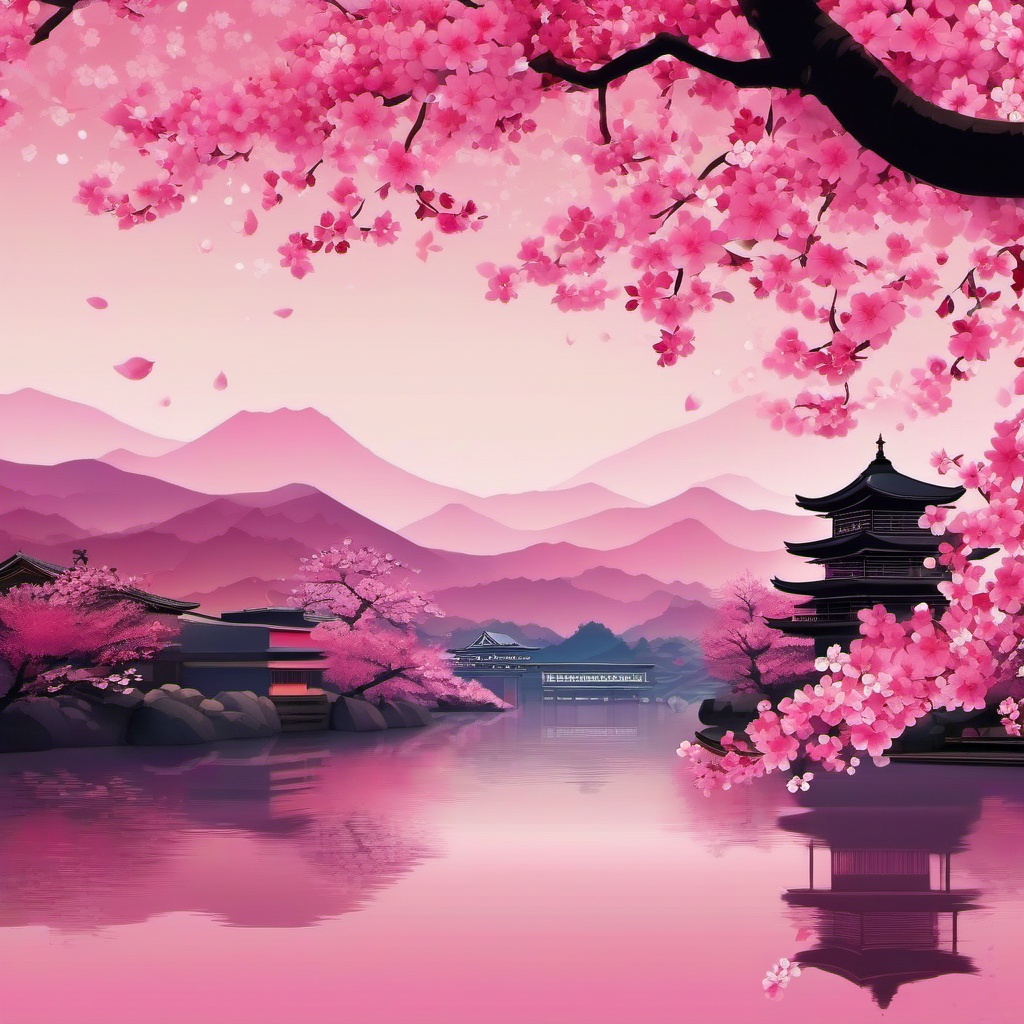 Pink Wallpaper iPhone - Sakura Blossoms in Kyoto  wallpaper style, intricate details, patterns, splash art, light colors