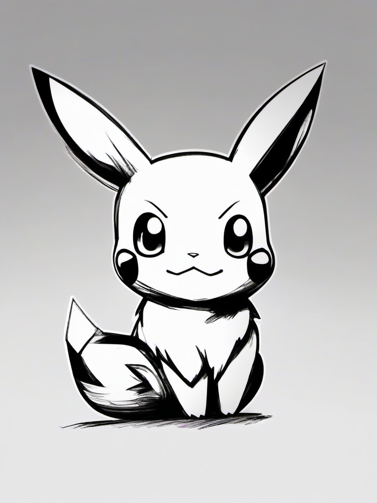 sketch drawing of pokemon  minimal rough sketch scribbles,doodles,black and white