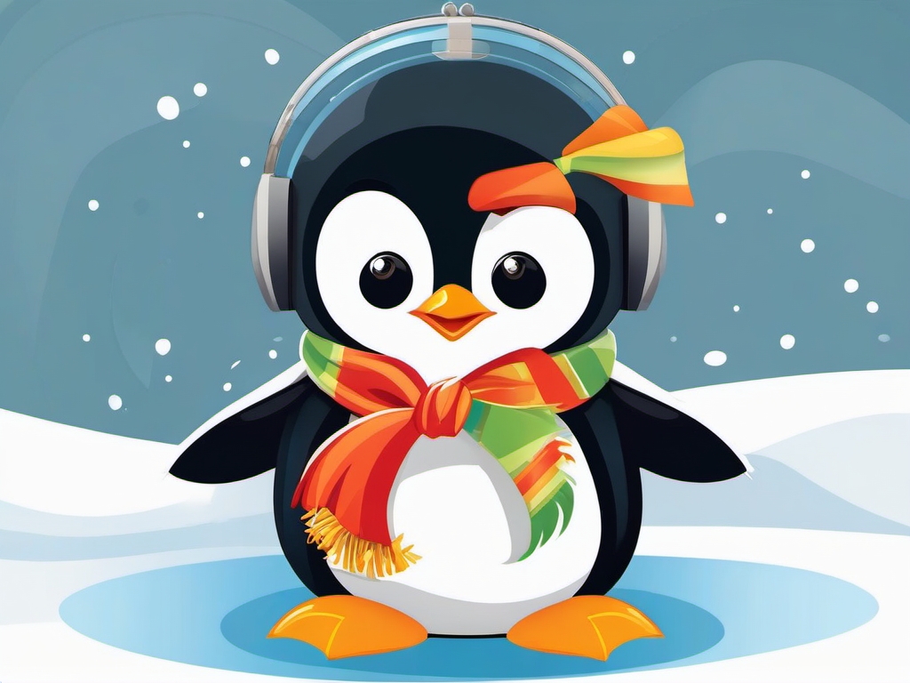 Cartoon penguin - Dive into the world of animated joy with delightful cartoon penguins.  color vector clipart