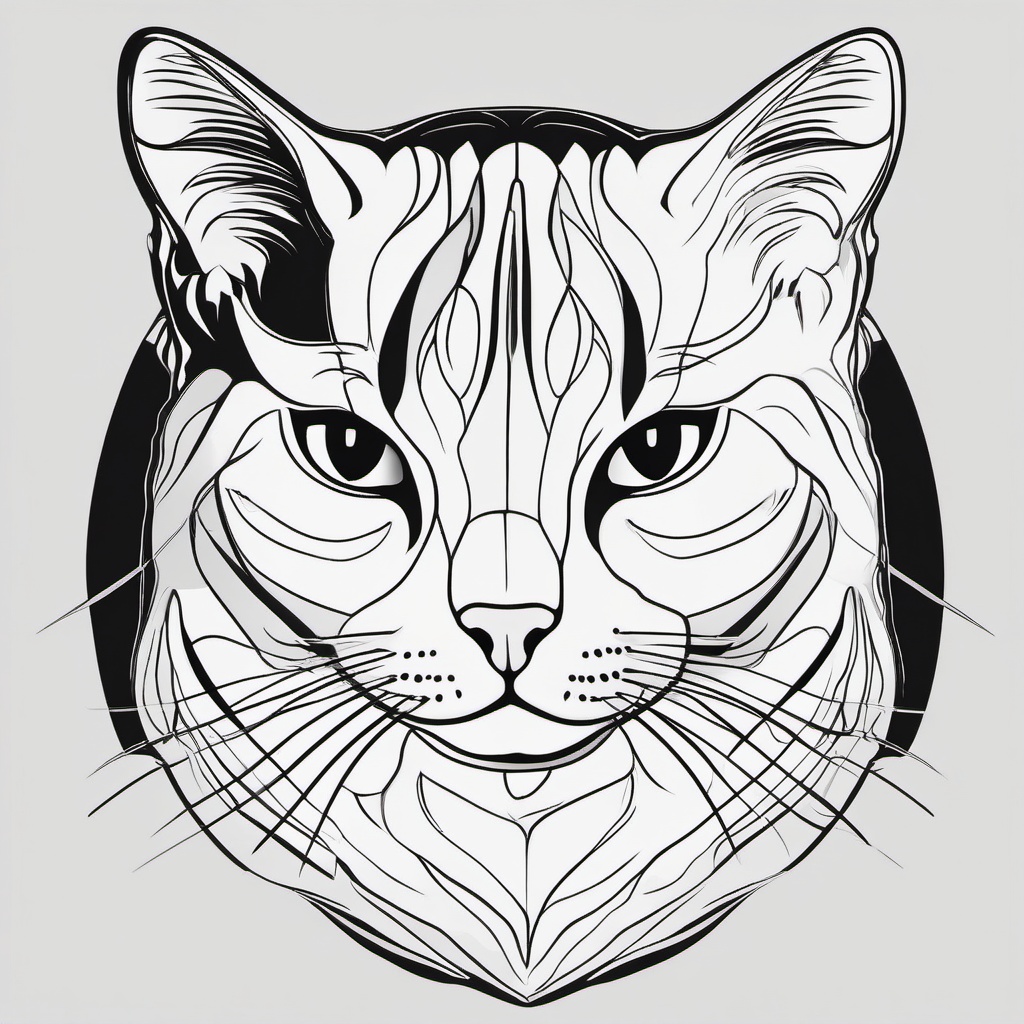 Cat Clipart Black and White,Designing a monochrome cat-themed poster with cat clipart black and white  simple, 2d flat