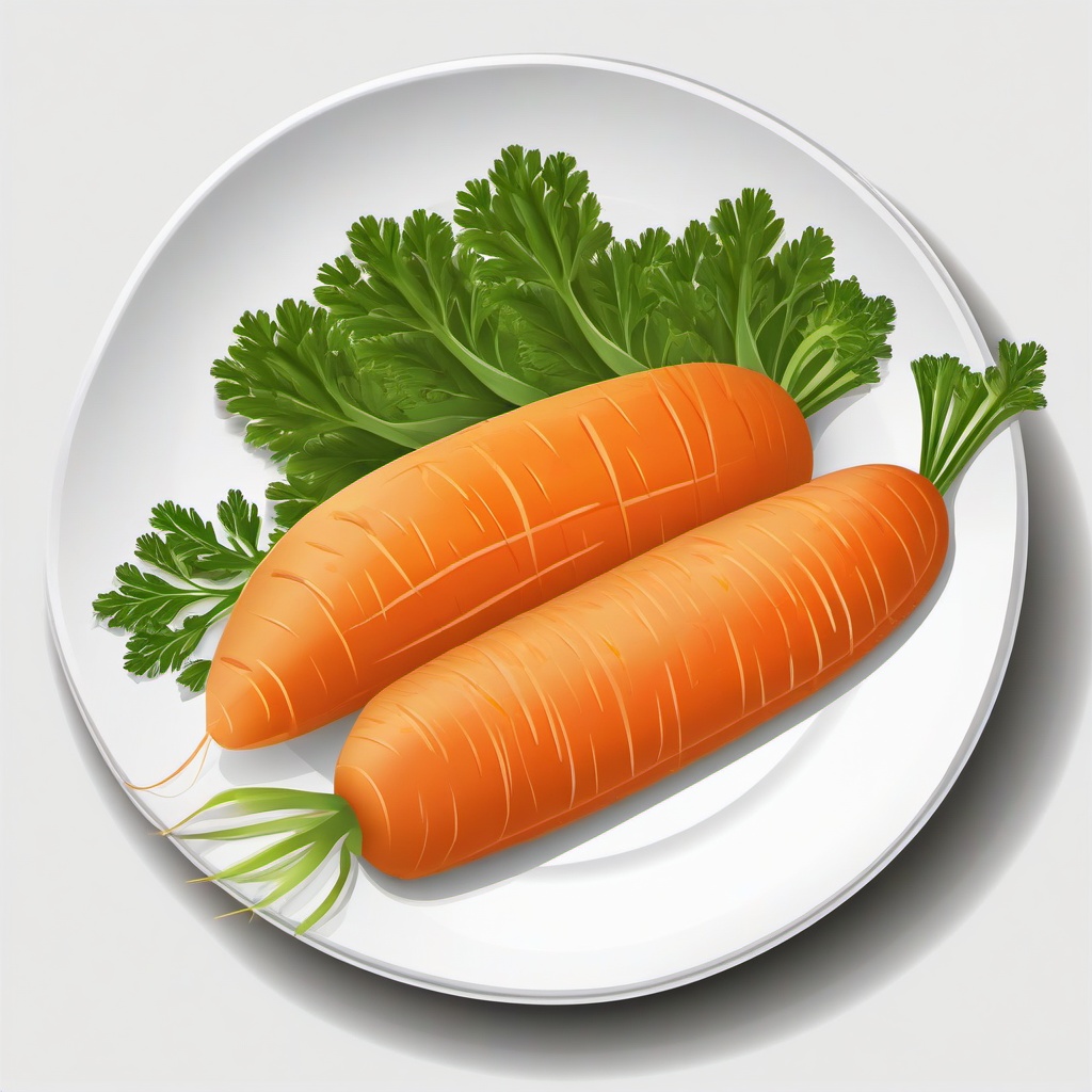 Carrot clipart - carrot slice on a plate  vector clipart