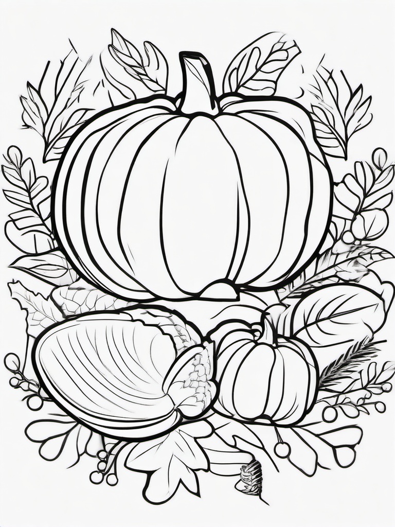 Thanksgiving Greeting Coloring Pages - Sending Cheerful Messages of Thanks  minimal black outline printable sheet, coloring page