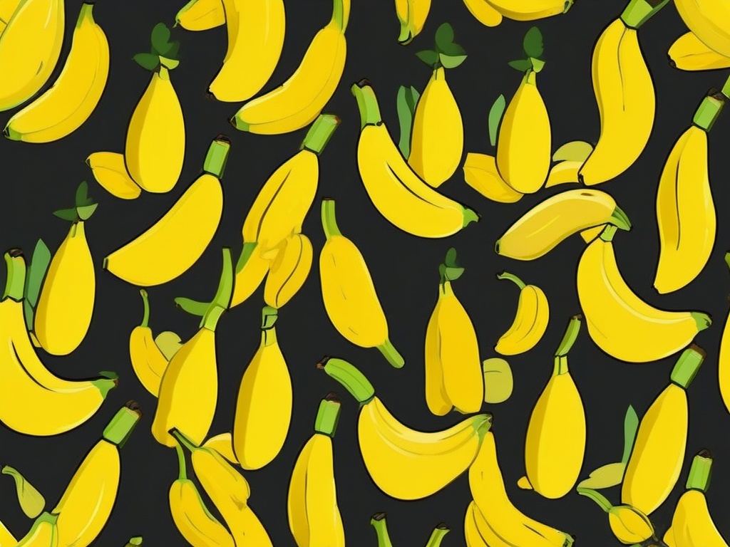 Banana Clipart - Bunch of bright yellow bananas.  color vector clipart, minimal style