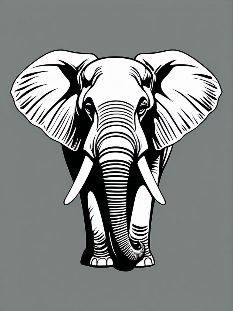 African Elephant clipart - Largest land animal with iconic ears, ,vector color clipart,minimal