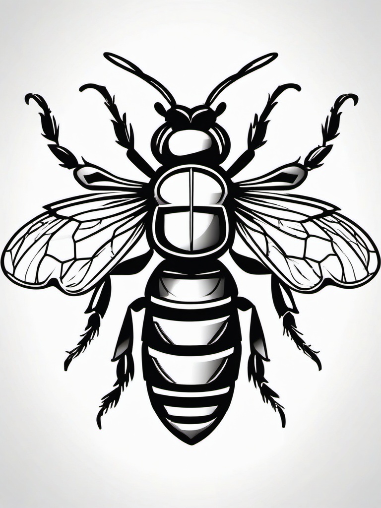 bee outline tattoo  vector tattoo design