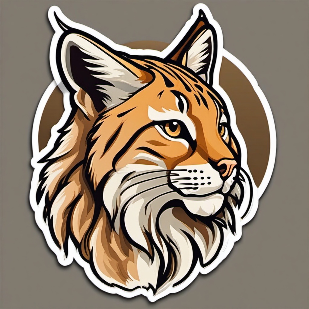 Lynx cartoon - feline with tufted ears  cartoon sticker style