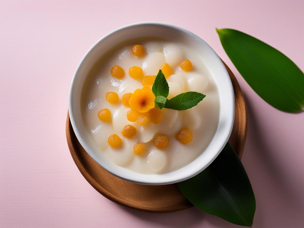 sago pudding, a sweet dessert made with sago pearls and coconut milk. 