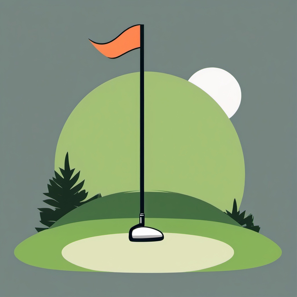 Golf Club Clipart - A golf club about to tee off.  color vector clipart, minimal style