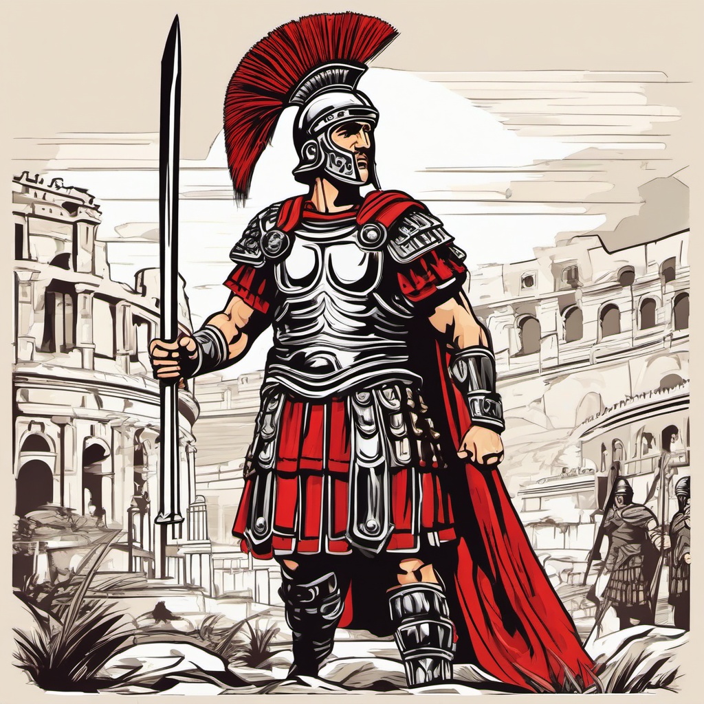 Roman centurion  , vector illustration, clipart