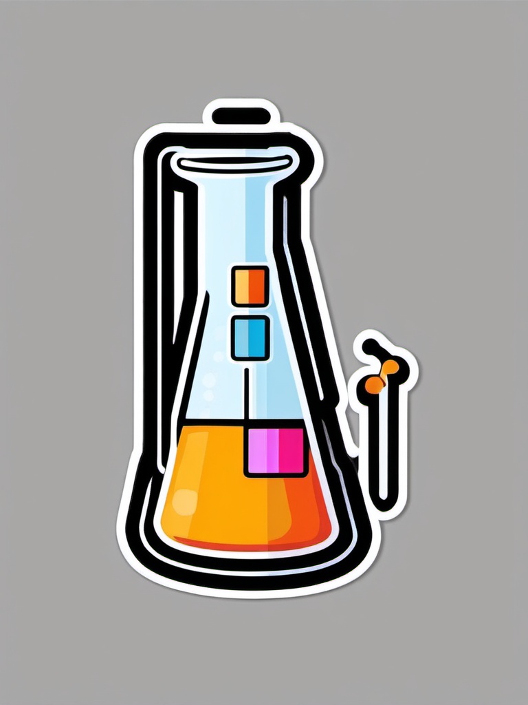 Chemistry Beaker Sticker - Conducting experiments and exploring chemical reactions with the iconic chemistry beaker sticker, , sticker vector art, minimalist design