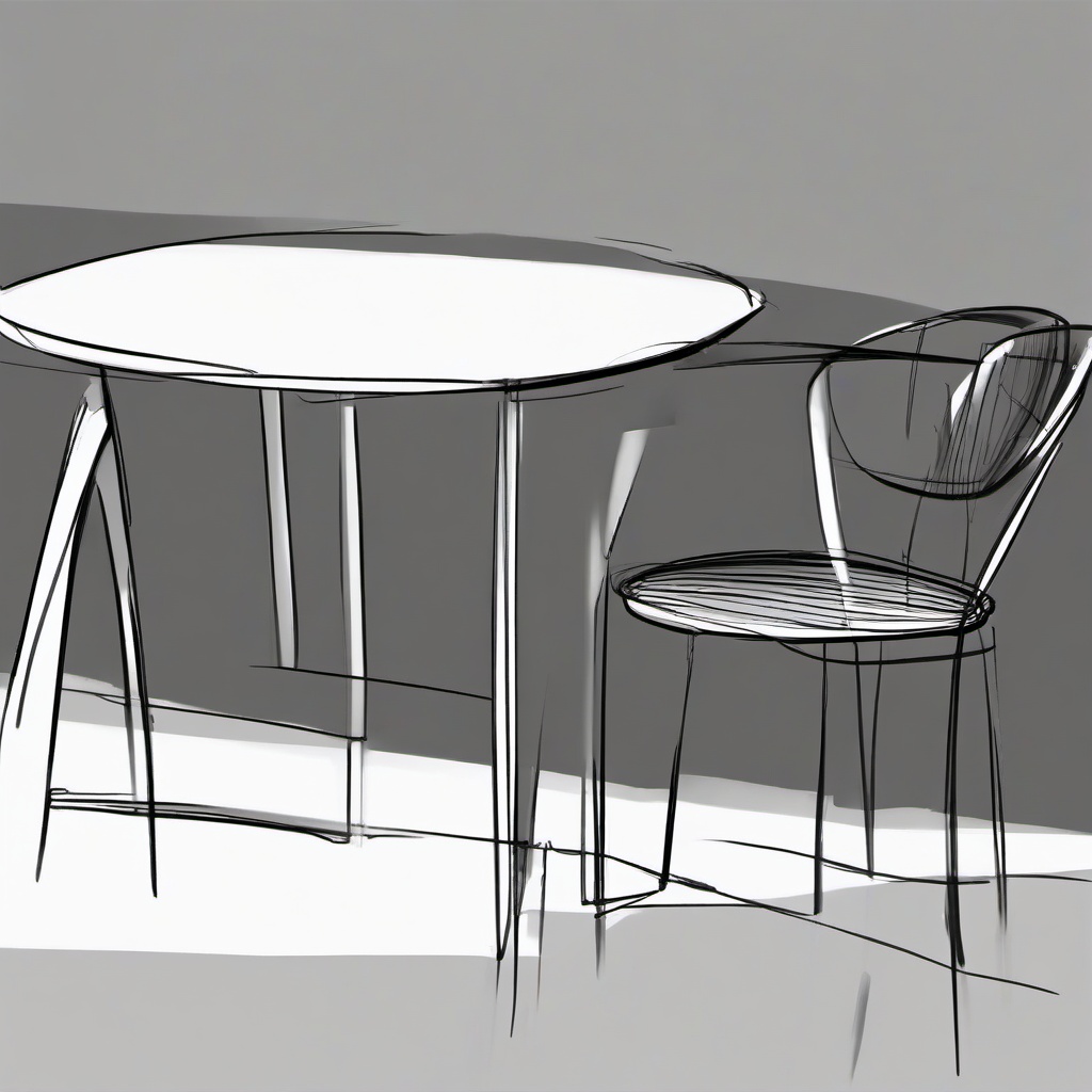 sketch of a table  minimal rough sketch scribbles,doodles,black and white