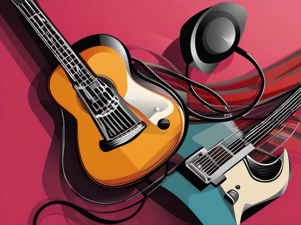 Guitar clipart - guitar in a casual jam session  