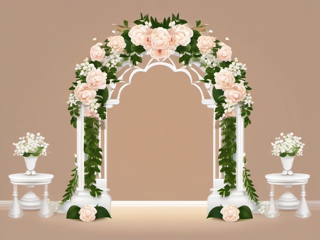 Wedding Arch clipart - Decorative wedding arch for ceremonies, ,vector color clipart,minimal