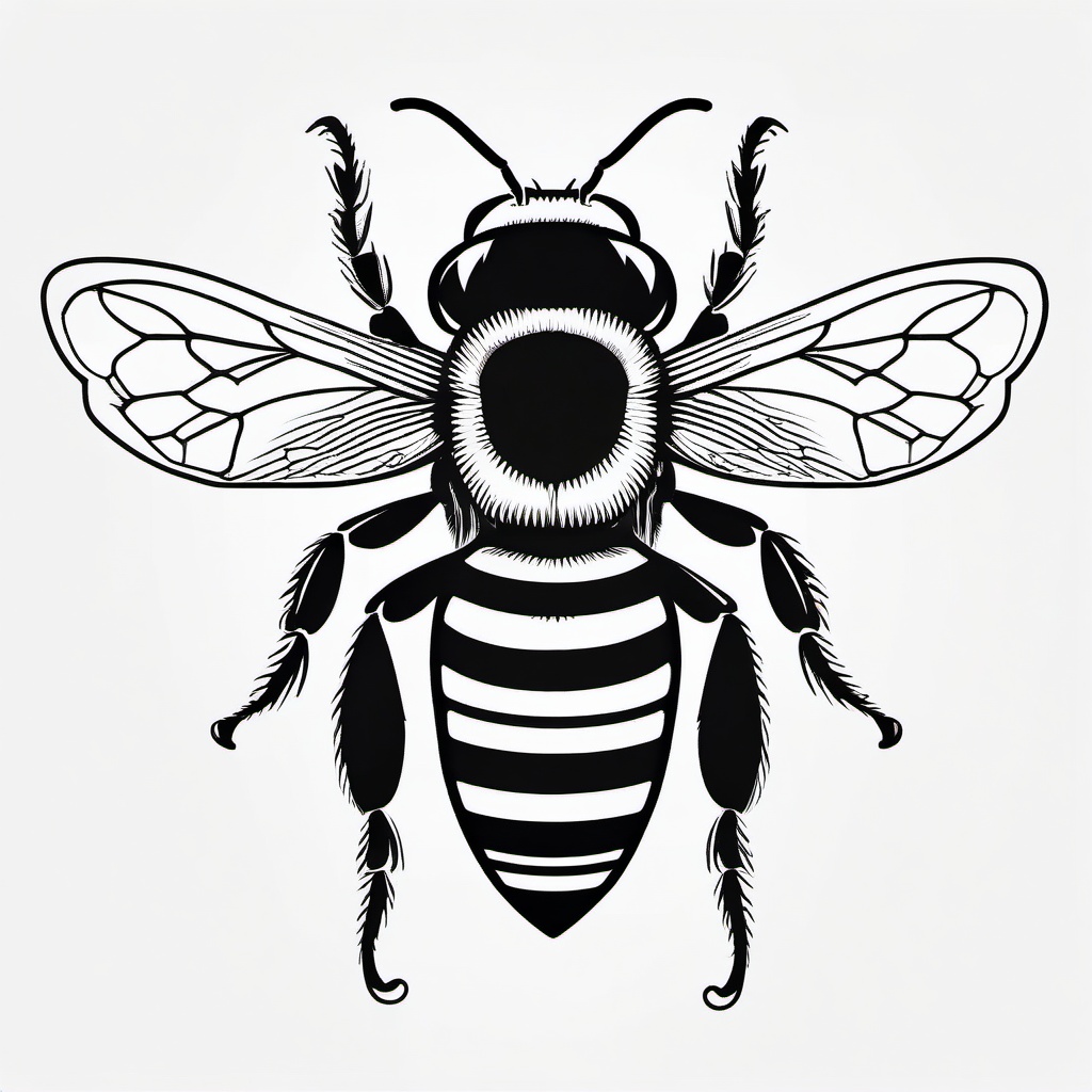 Cute Honey Bee Tattoo - Infuse your ink with charm and sweetness with a cute honey bee tattoo, featuring a delightful representation of the beloved insect.  simple tattoo,minimalist,white background