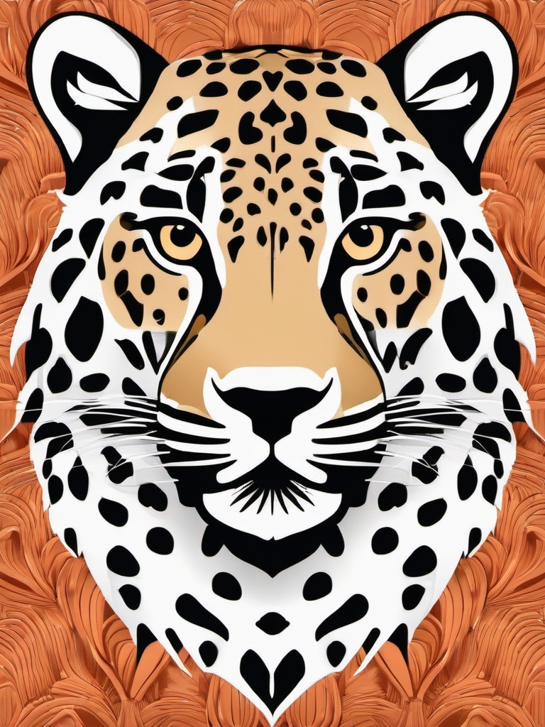 Leopard clipart - Agile big cat with striking rosette patterns, ,vector color clipart,minimal