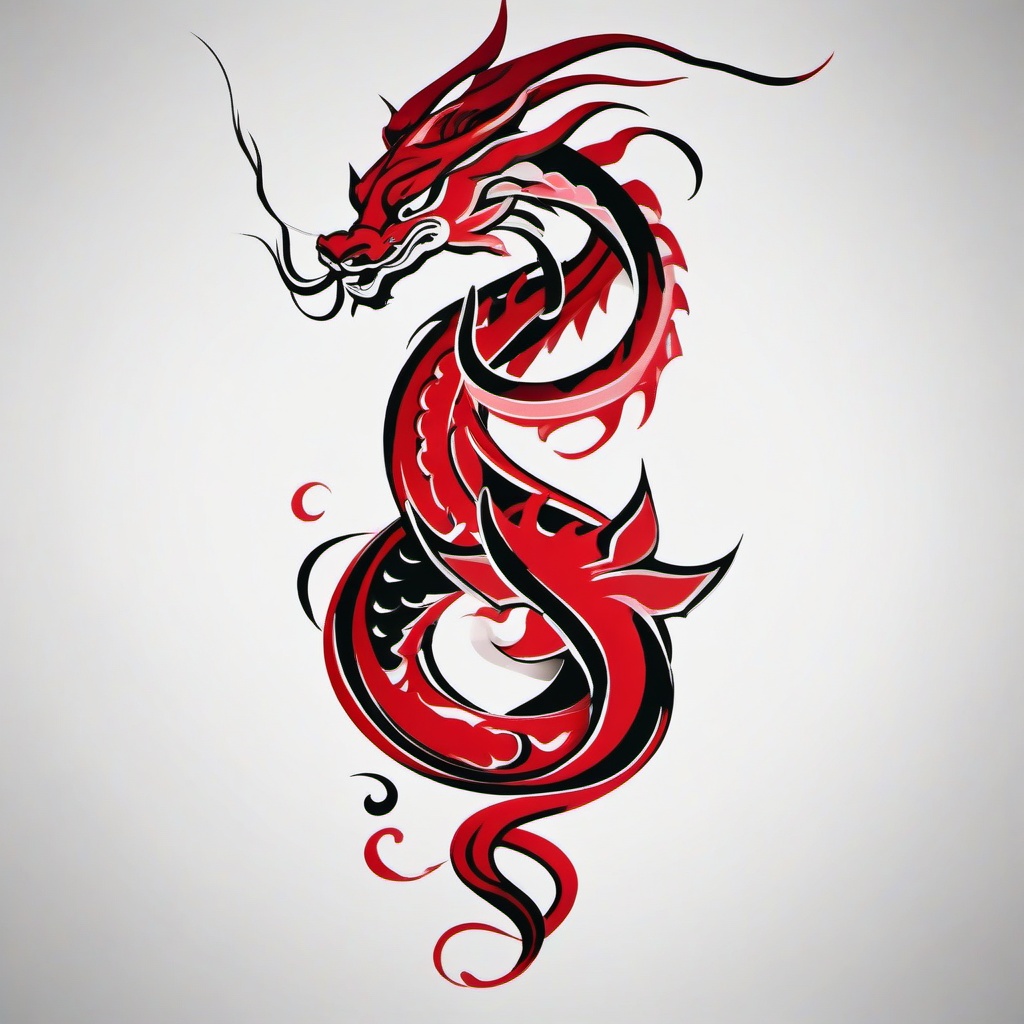 Mushu Tattoo - Tattoo inspired by the character Mushu from Mulan.  simple color tattoo,minimalist,white background