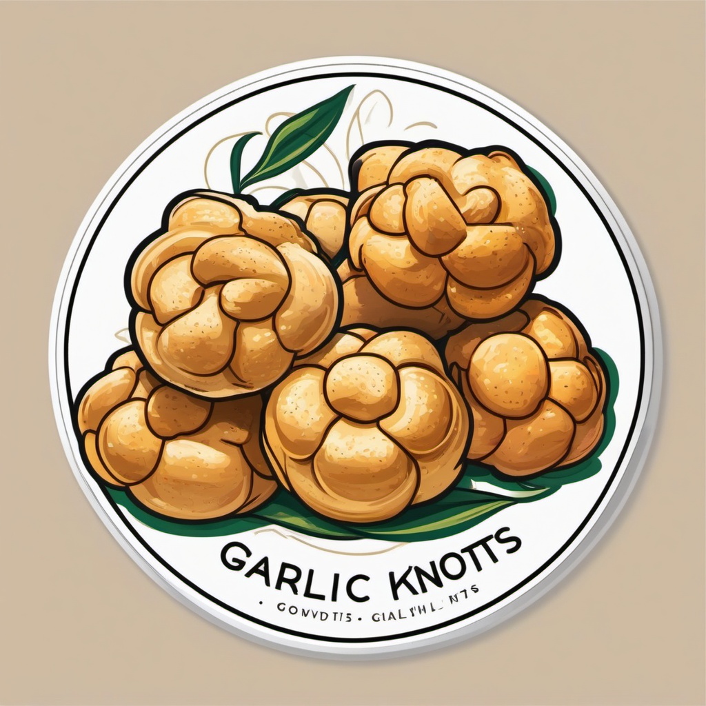 Garlic Knots Sticker - Savor the aromatic and garlicky goodness of freshly baked garlic knots, , sticker vector art, minimalist design