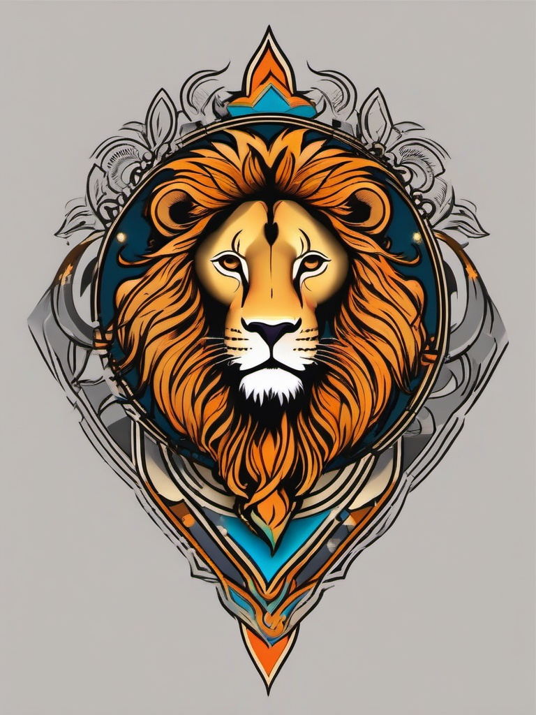 leo small tattoo  simple vector color tattoo