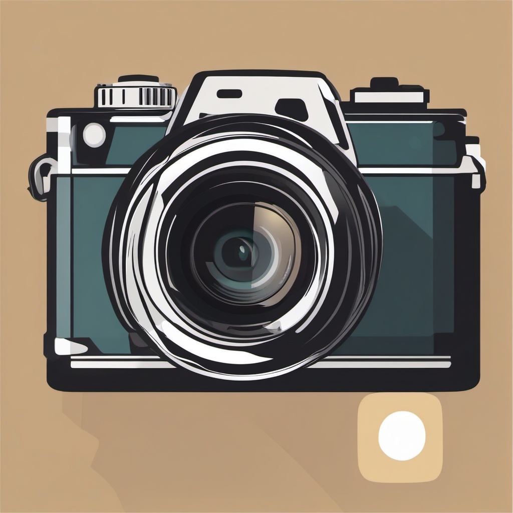 Camera Clipart - Camera symbolizing photography and images,  color vector clipart, minimal style