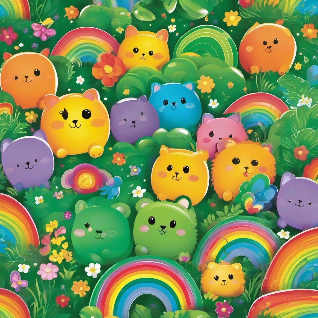 Rainbow Background Wallpaper - rainbow friends background green  