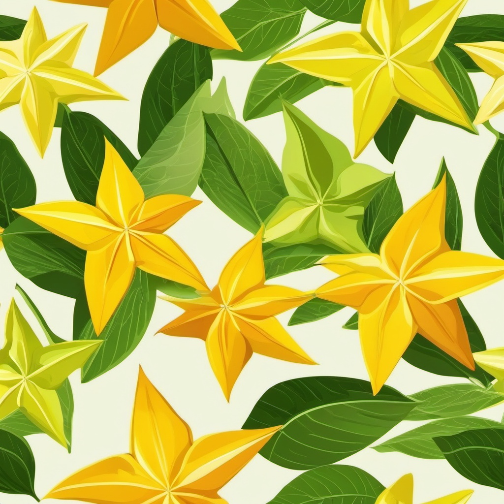 Star Fruit Clipart - Star-shaped carambola or star fruit.  color vector clipart, minimal style