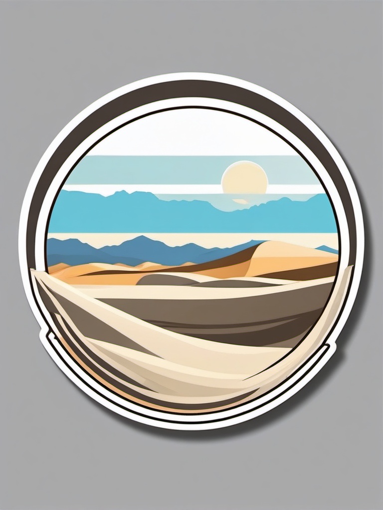 White Sands National Park sticker- Unique white gypsum sand dunes in New Mexico, , sticker vector art, minimalist design