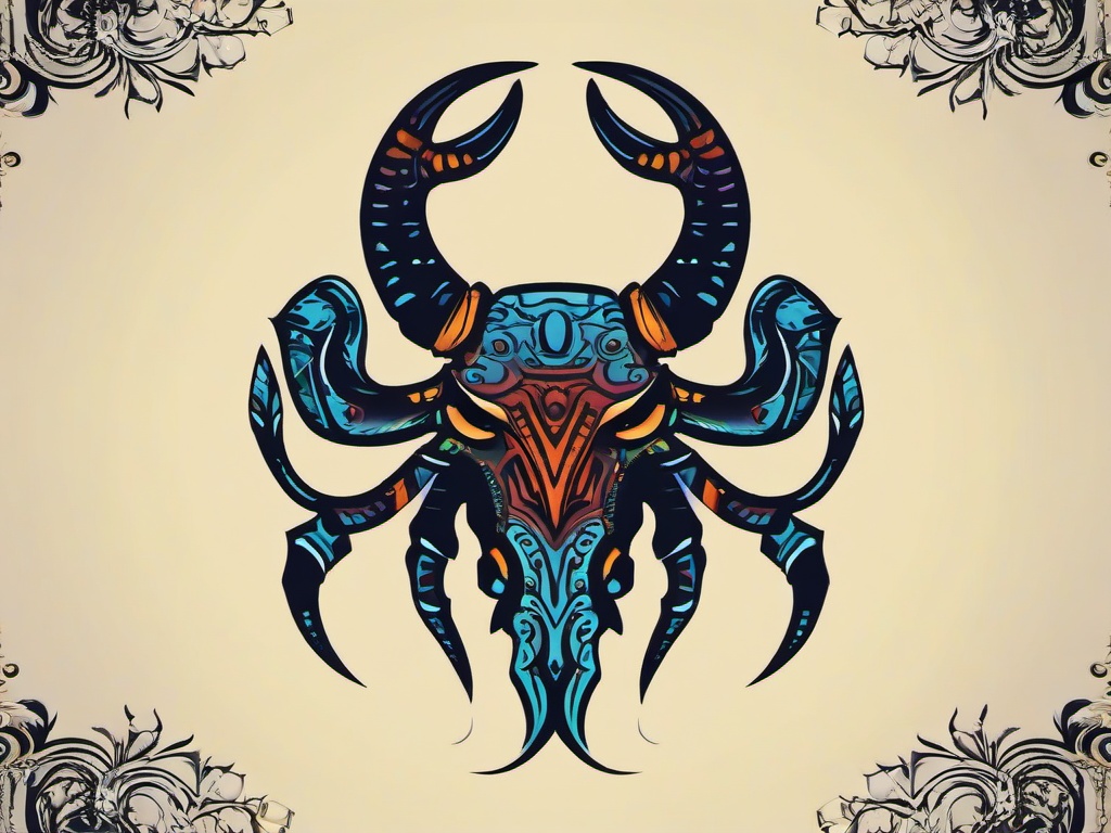 scorpio taurus tattoo  simple vector color tattoo