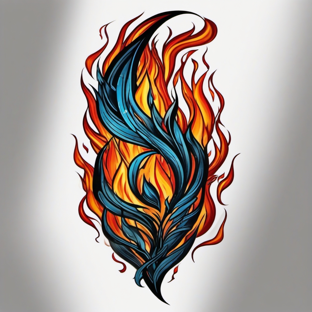 tattoos of flames on arms  simple color tattoo,white background