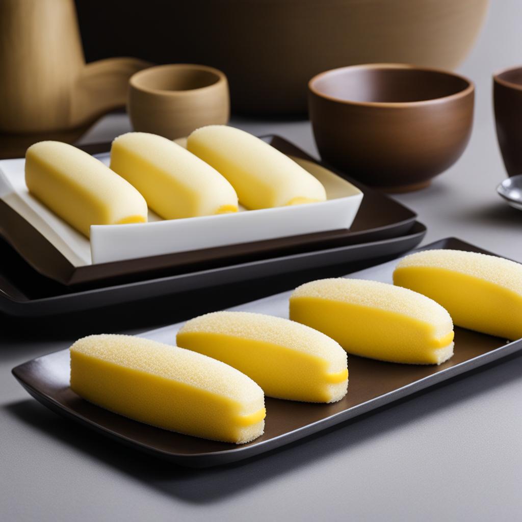 tokyo banana, banana-shaped sponge cakes filled with banana custard. 