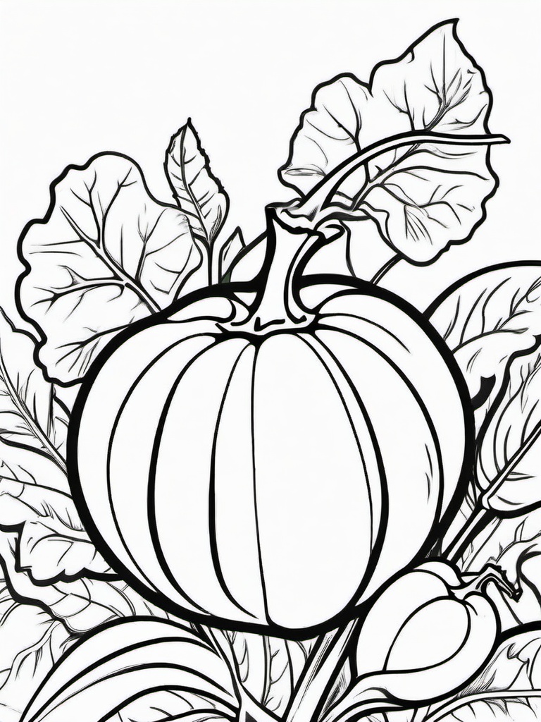 Vegetable Coloring Pages - Tomato with a vine stem  simple coloring pages