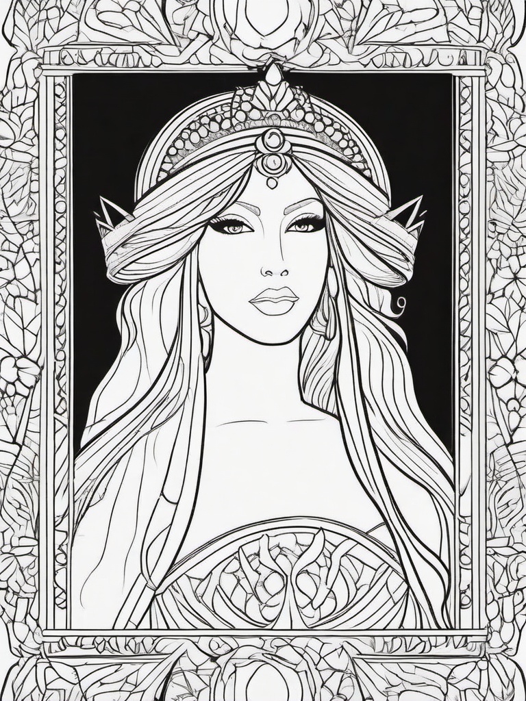 Artistic Princess Coloring Pages - Creative Royalty Expressing Her Talents  minimal black outline printable sheet, coloring page