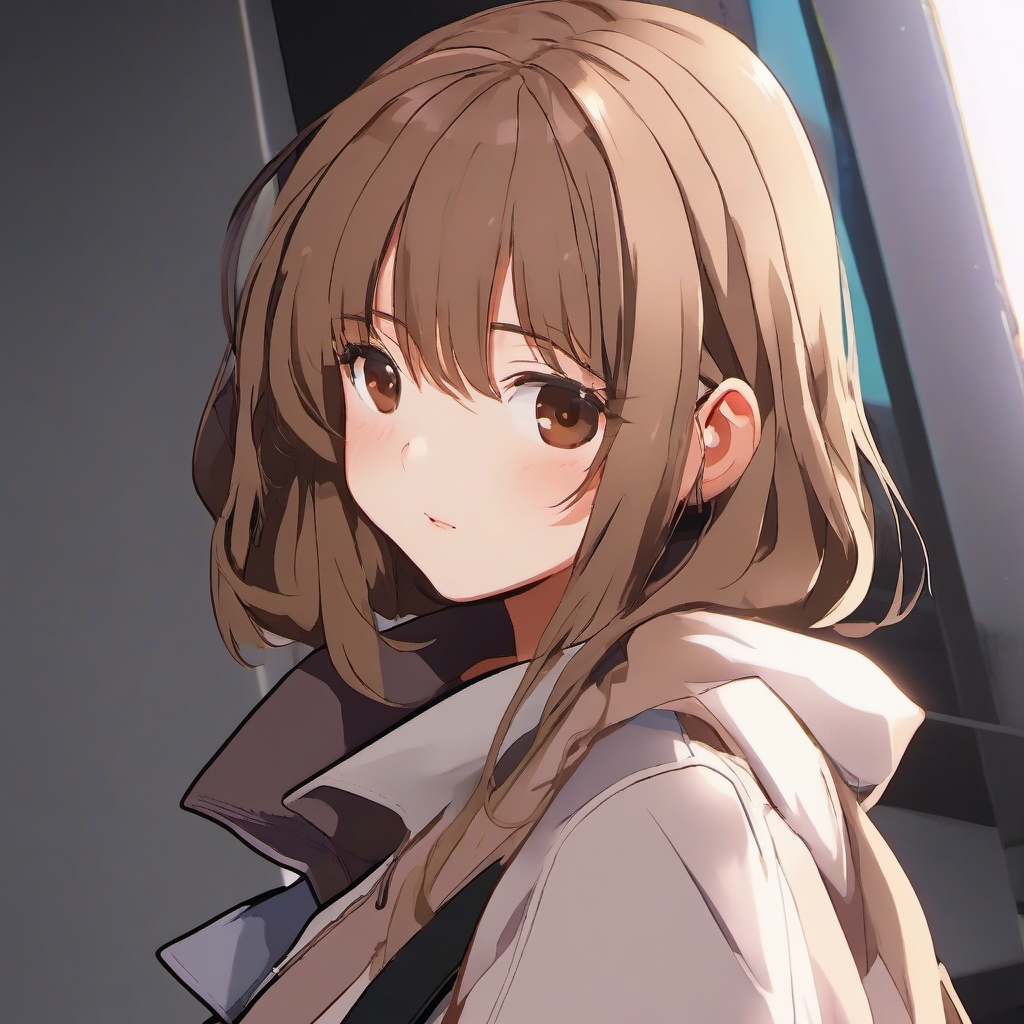 Light brown hair y2k noise filter anime pfp
  front facing ,centered portrait shot, cute anime color style, pfp, full face visible