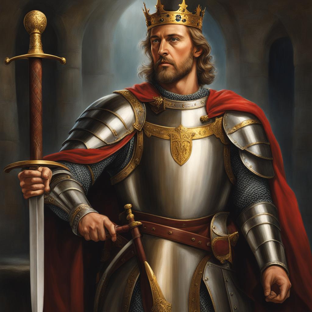 king arthur - the mythical british king, wielder of excalibur, and leader of the knights of the round table. 