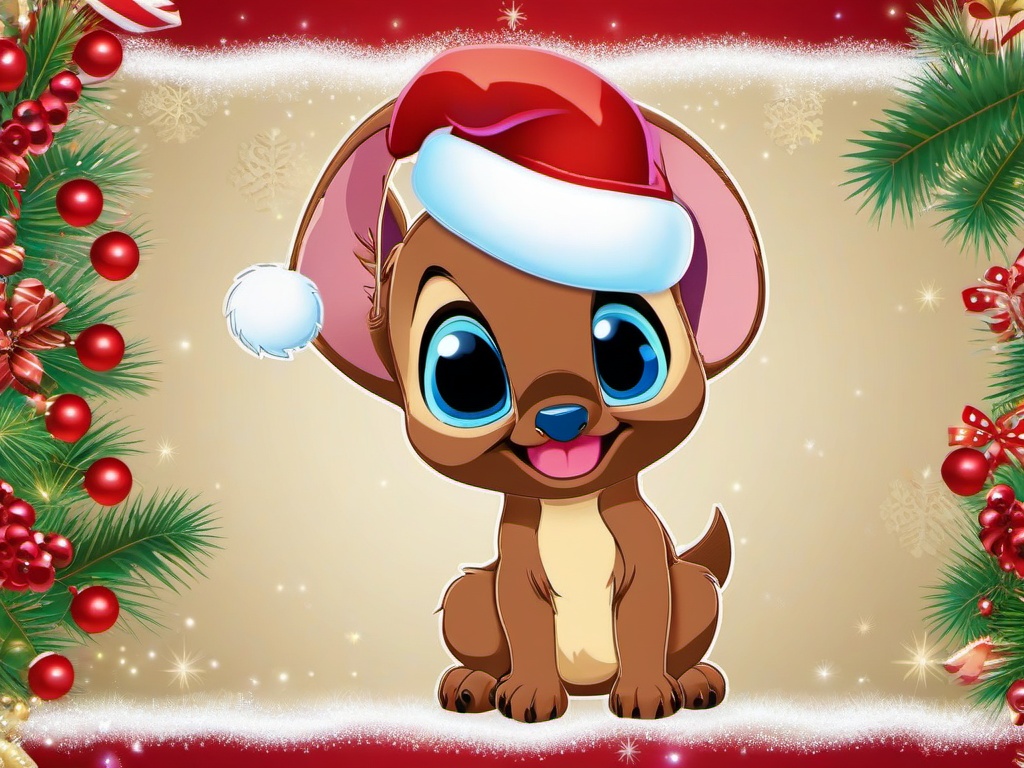 Cute Christmas Stitch Wallpaper  